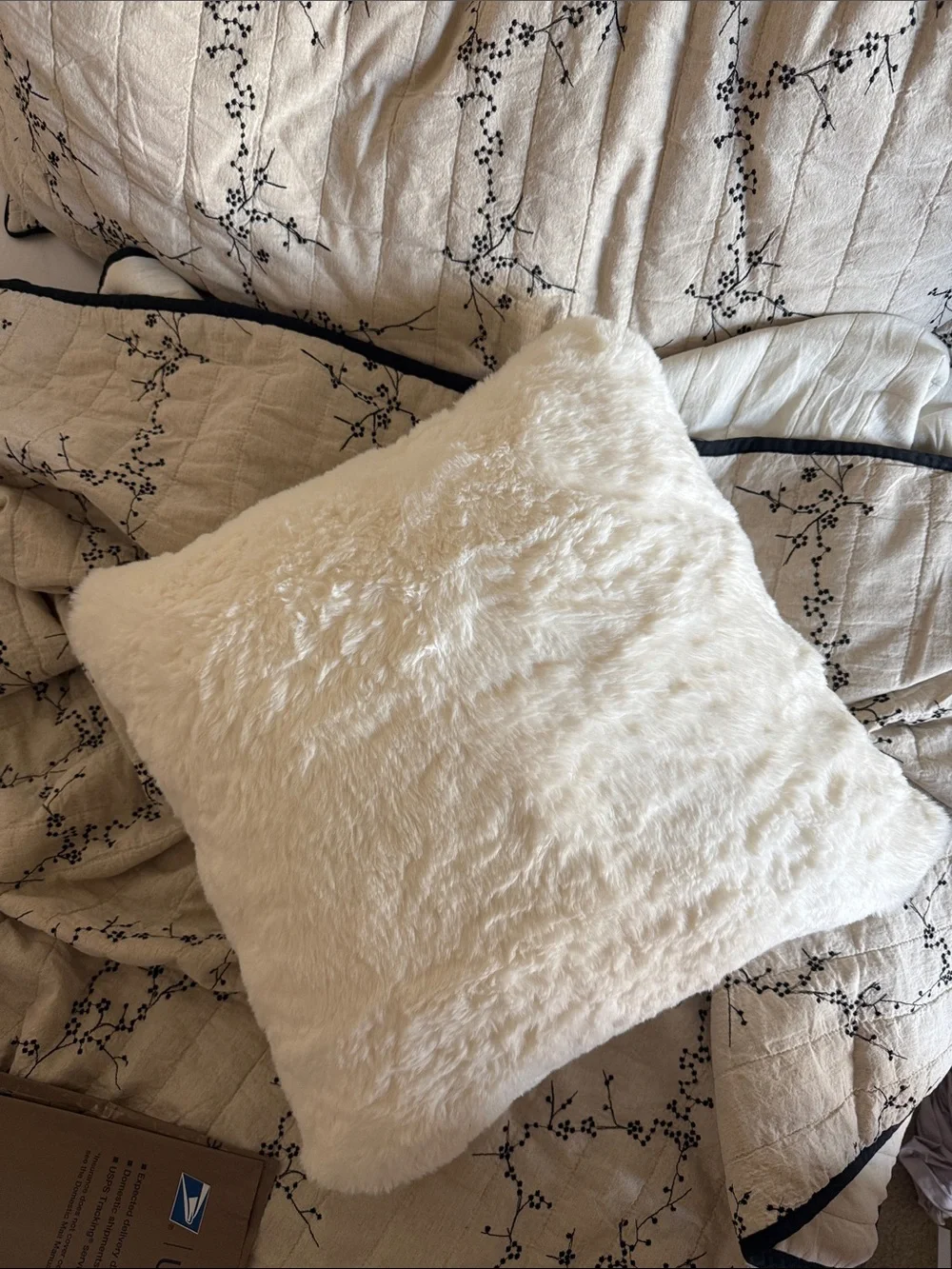 Ivory Faux Fur Pillows soft fluffy fur white cream